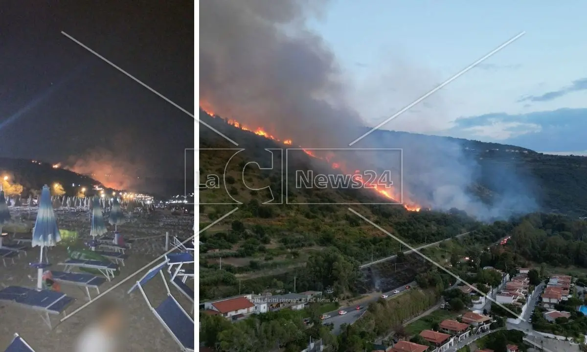 Vasto incendio devasta le colline tra Zambrone e Parghelia