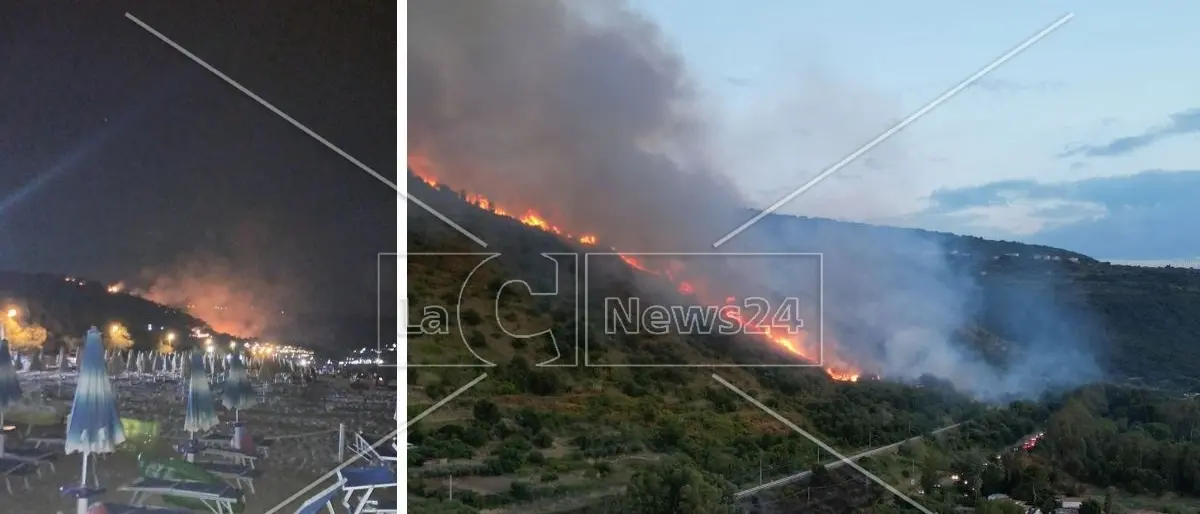 Vasto incendio devasta le colline tra Zambrone e Parghelia