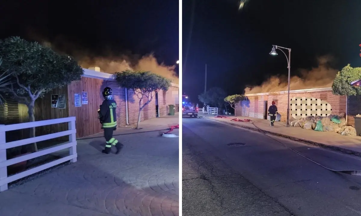 Incendio nel Catanzarese, nella notte fiamme in uno stabilimento balneare