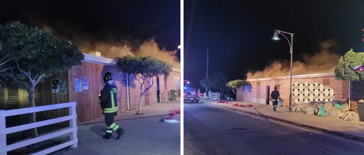Incendio nel Catanzarese, nella notte fiamme in uno stabilimento balneare