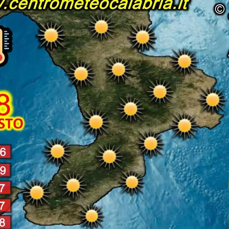 Atteso per domani 18 agosto il picco del caldo in Calabria, ecco le previsioni