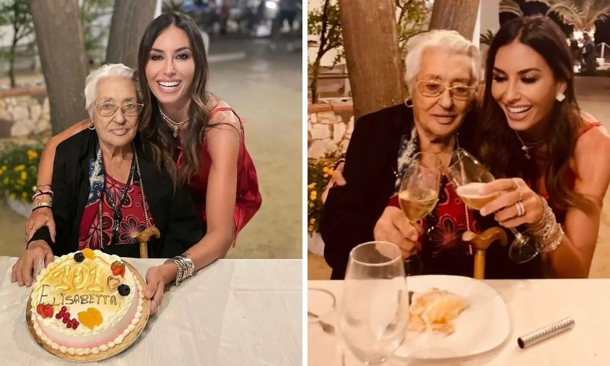 Elisabetta Gregoraci torna a Soverato per festeggiare i 101 anni della nonna