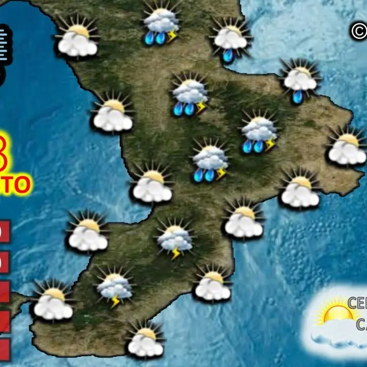 Meteo, in Calabria ultima domenica d’agosto tra sole e nubi. E non mancherà qualche temporale