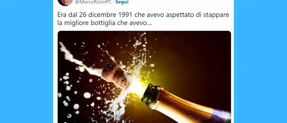 Marco Rizzo festeggia la morte di Gorbaciov con lo champagne: «Aspettavo questo momento dal ‘91»