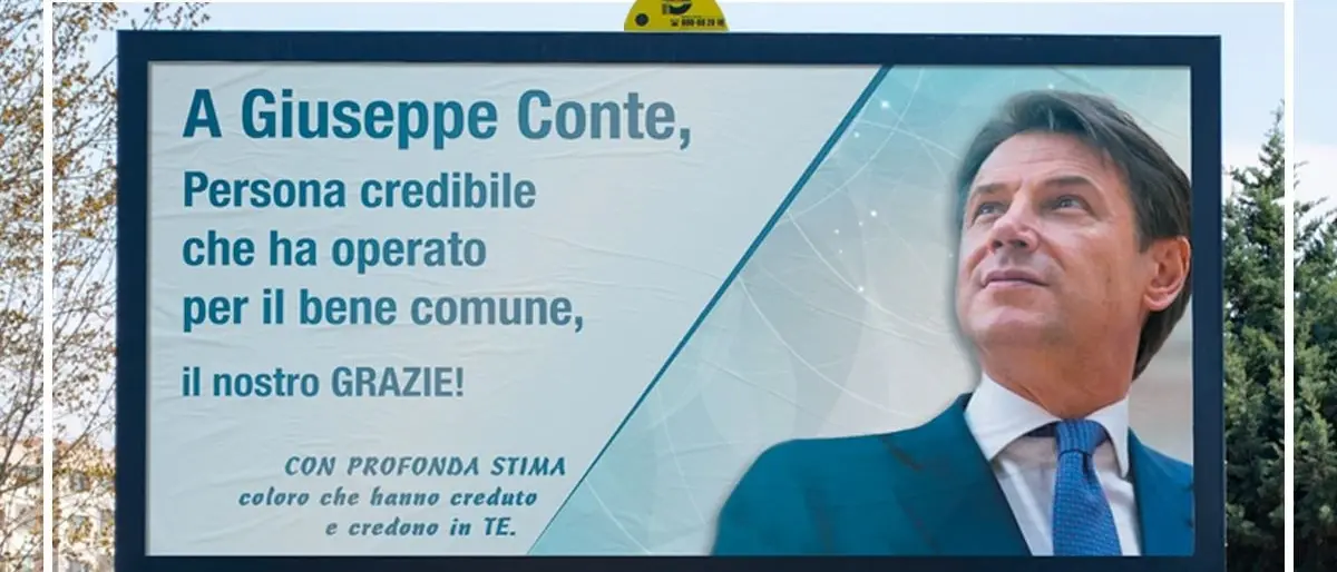 Da Milano a Palermo: on air le maxi affissioni per sostenere Conte