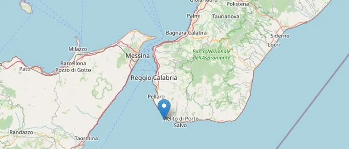 Terremoti Calabria, scossa nello Stretto di Messina davanti alla costa reggina