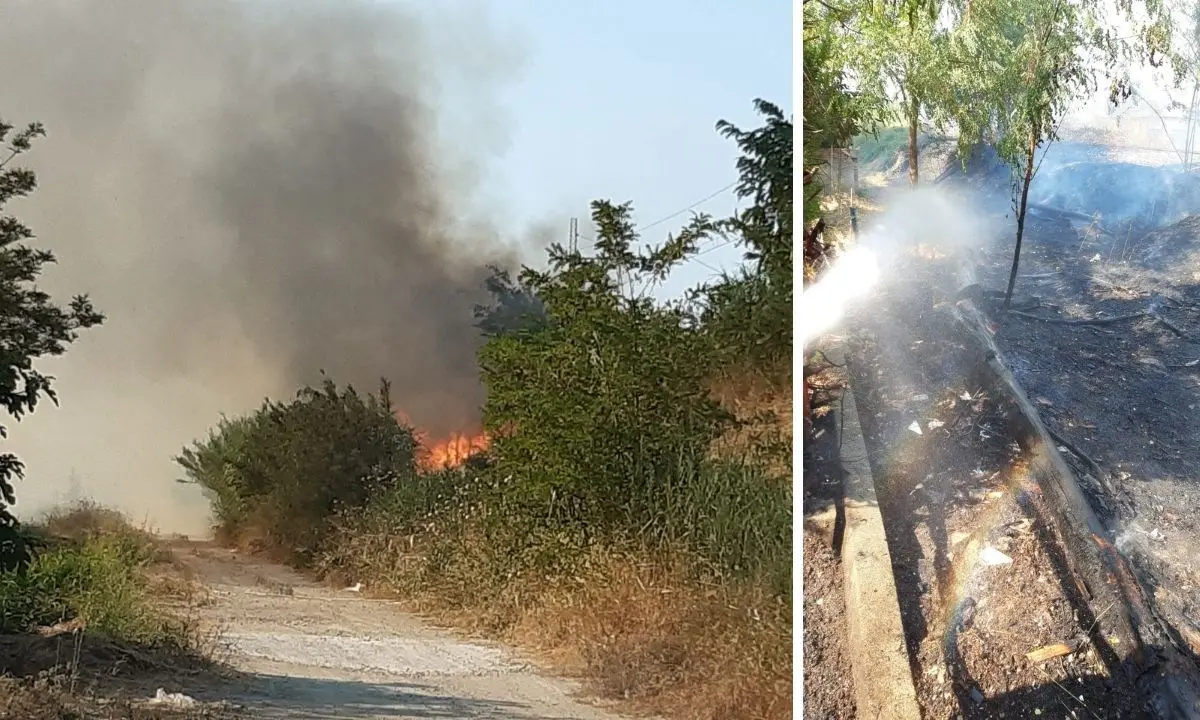 Incendio su viale Principe a Rende, le fiamme minacciano negozi e abitazioni: strada chiusa