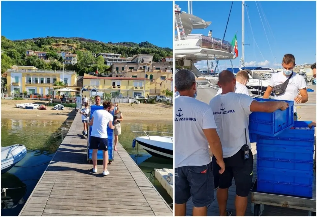 Vibo, lo yacht a vela più grande del mondo salpa con un carico di prodotti tipici calabresi a bordo