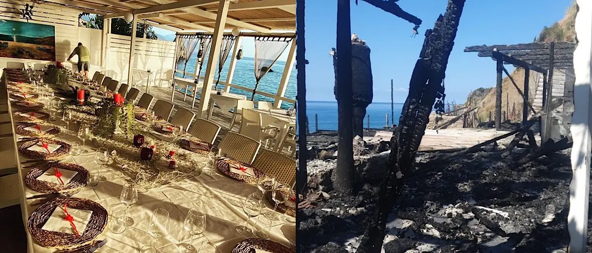 Acquappesa, stabilimento balneare distrutto dalle fiamme