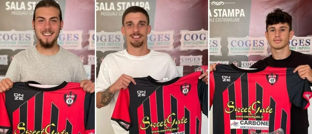 Calciomercato in Eccellenza, tris di innesti per l’Acri: ecco Crispino, Algieri e Olivieri