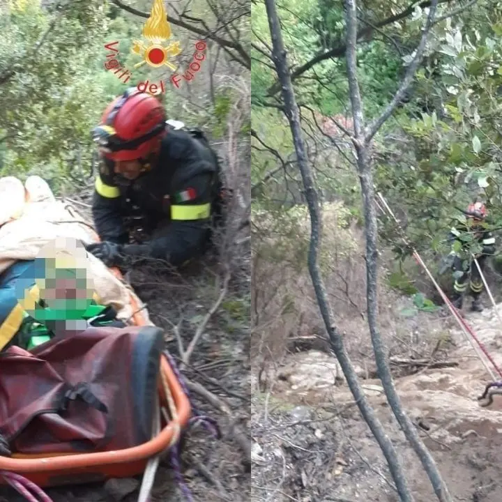 Incidente a San Sostene, precipita con l’auto in un burrone: anziano salvato dai vigili del fuoco