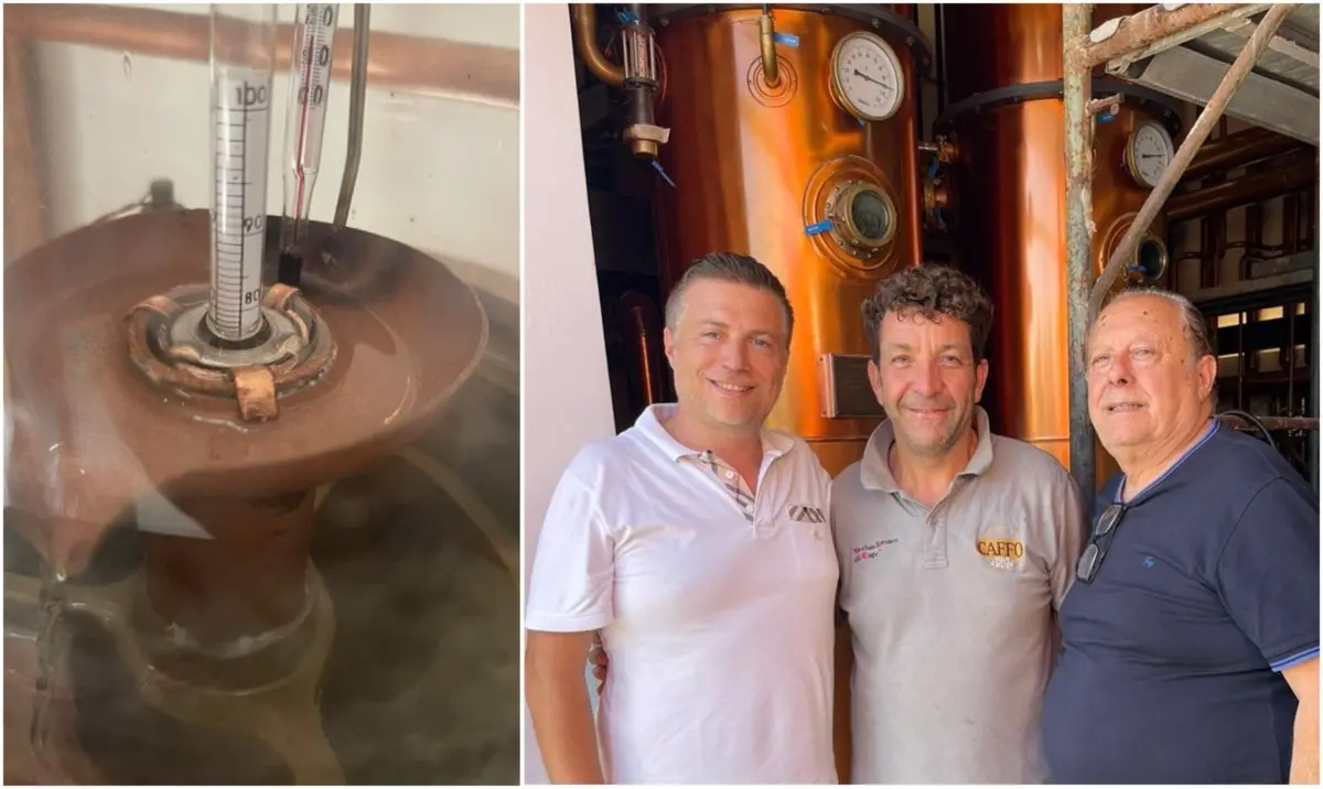 Alla Distilleria Caffo torna in funzione l’antico alambicco in rame di nonno Sebastiano