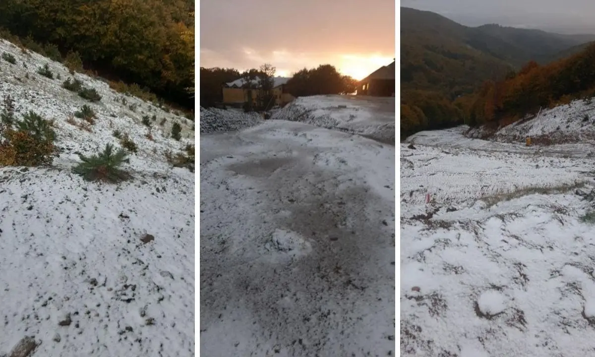 Prima nevicata in Sila, la cima di Botte Donato imbiancata all’alba è da favola - FOTO