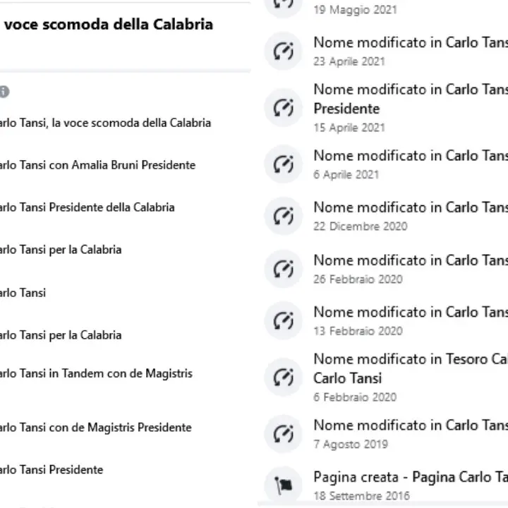 Uno, cento, mille Tansi: in 2 anni cambia 13 volte nome alla sua pagina Facebook