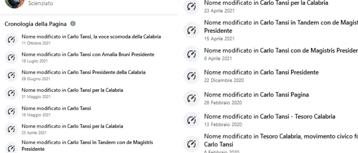Uno, cento, mille Tansi: in 2 anni cambia 13 volte nome alla sua pagina Facebook