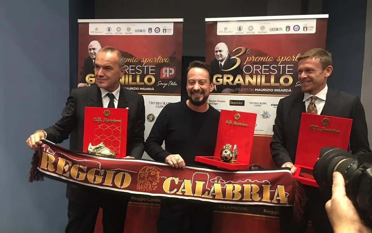 Reggio Calabria, il premio Granillo al presidente della Lega B Balata e all’ex centrocampista amaranto Baronio