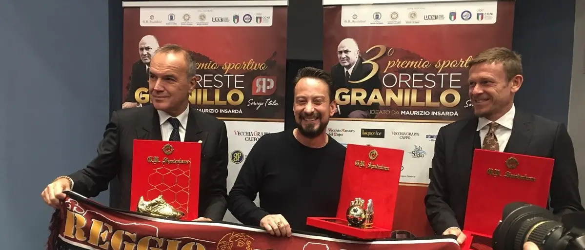 Reggio Calabria, il premio Granillo al presidente della Lega B Balata e all’ex centrocampista amaranto Baronio