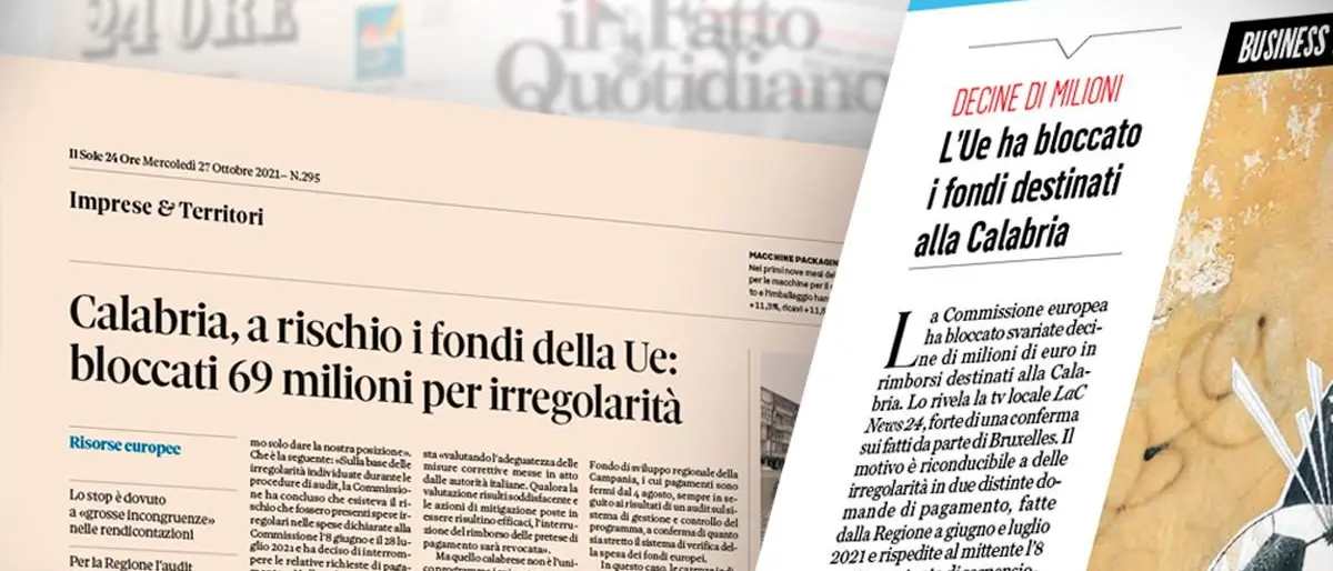 Blocco dei fondi europei destinati alla Calabria: lo scoop di LaC News24 diventa un caso nazionale