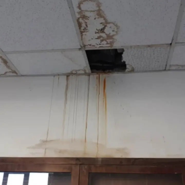 Reggio, infiltrazioni d’acqua in Comune: il soffitto dell’ufficio Anagrafe cade a pezzi