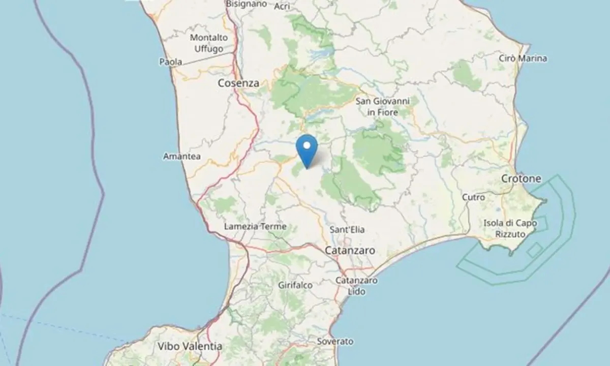 Terremoto in Calabria, trema la terra nel Cosentino: scossa di magnitudo 3.7