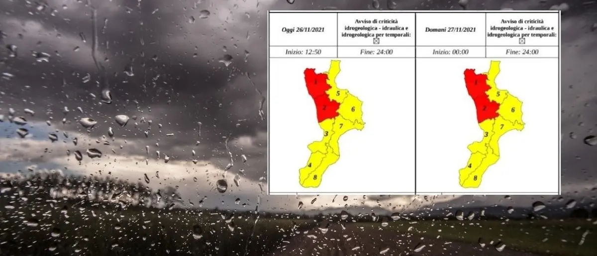 Maltempo Calabria, allerta rossa anche domani sul Tirreno cosentino: il bollettino della Prociv