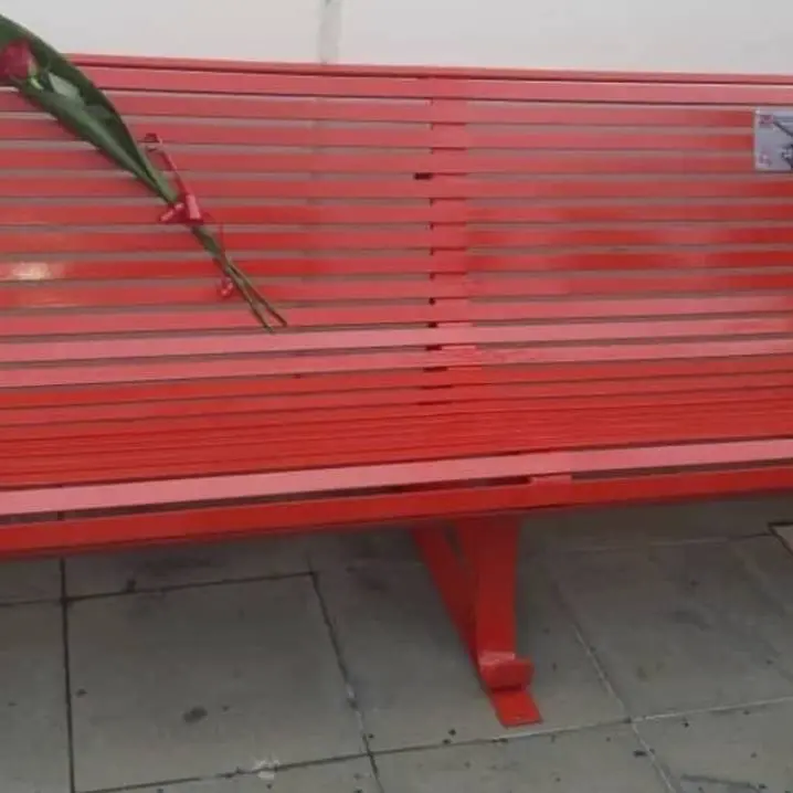 Simbolo della lotta alla violenza sulle donne, inaugurata all’università di Reggio una panchina rossa