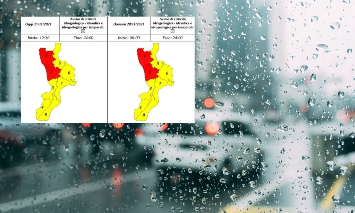 Maltempo Calabria, allerta rossa nel Tirreno cosentino: previsti nubifragi, vento forte e mareggiate