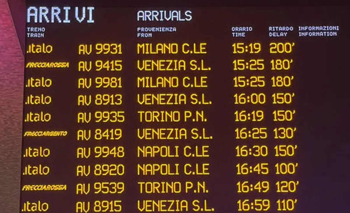 Treni, ritardi fino a 220 minuti: Italia spaccata in due a causa di un guasto a Firenze