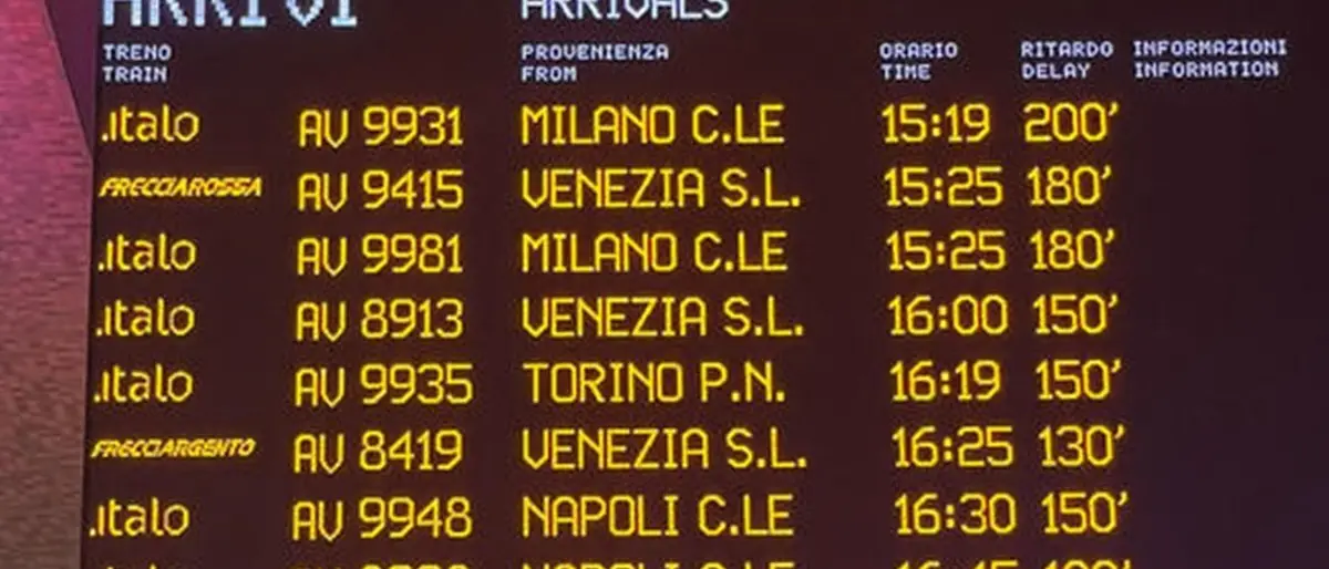 Treni, ritardi fino a 220 minuti: Italia spaccata in due a causa di un guasto a Firenze