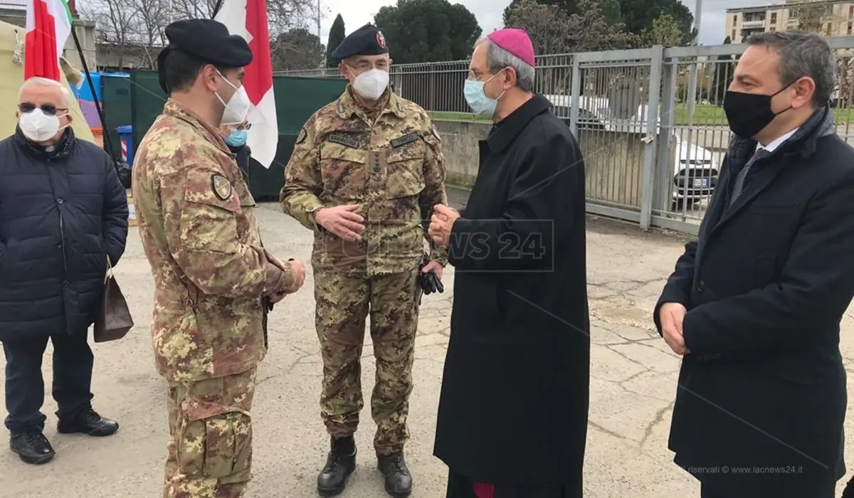 Coronavirus, a Cosenza la benedizione dell'arcivescovo all'ospedale militare