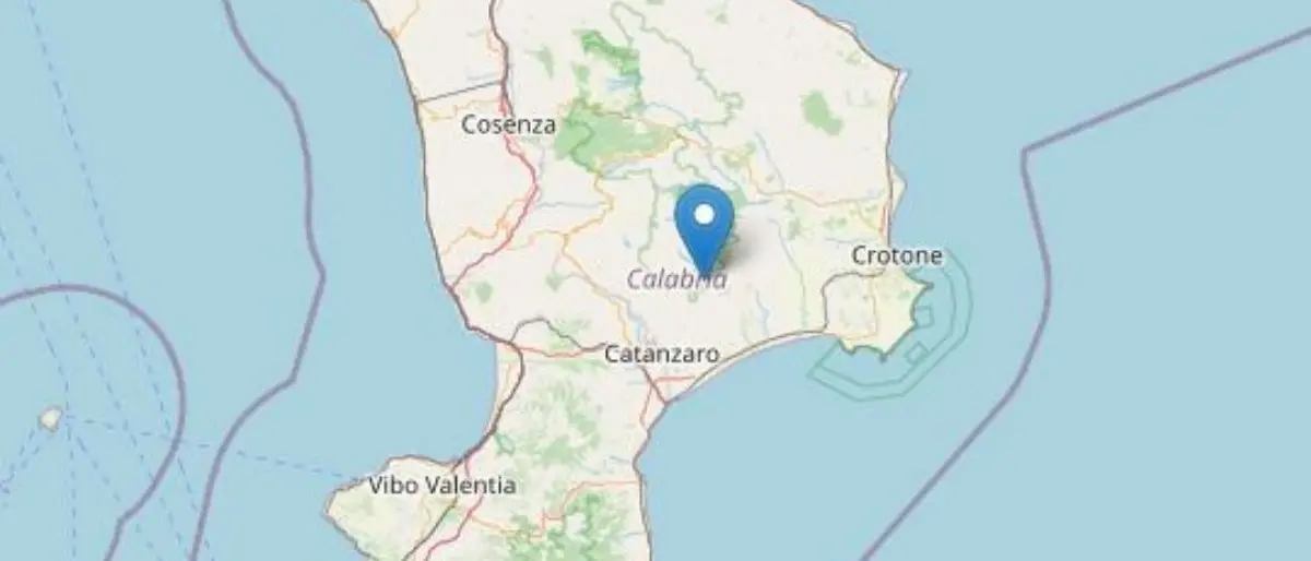 Terremoto di magnitudo 2.4 nel Catanzarese: nessun danno segnalato