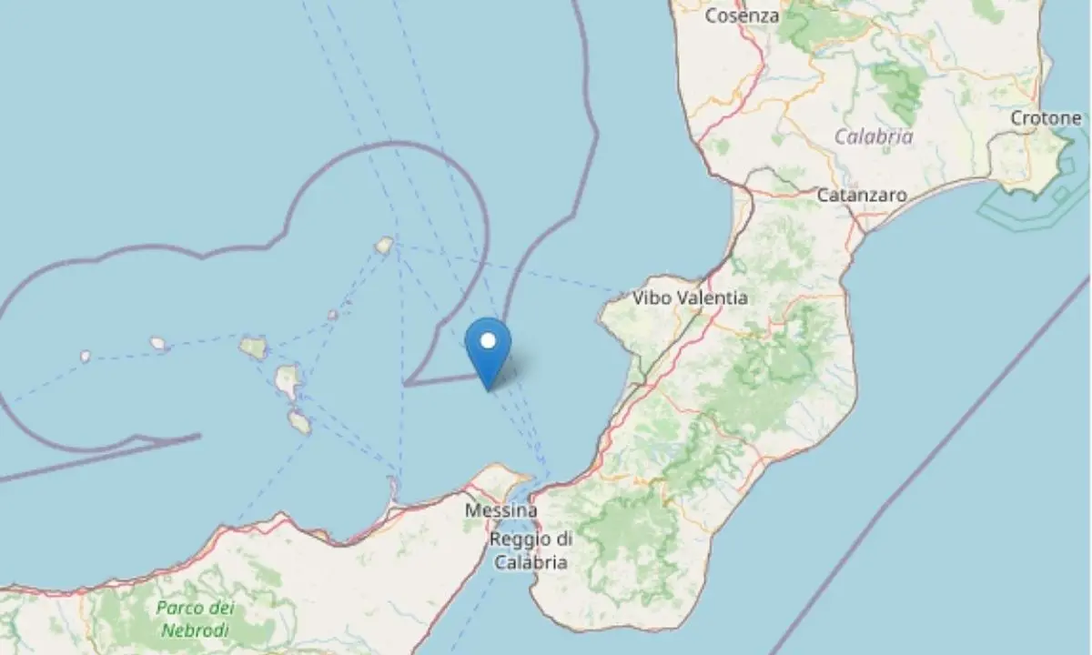 Terremoto di magnitudo 3.2 nel mar Tirreno tra Calabria e Isole Eolie