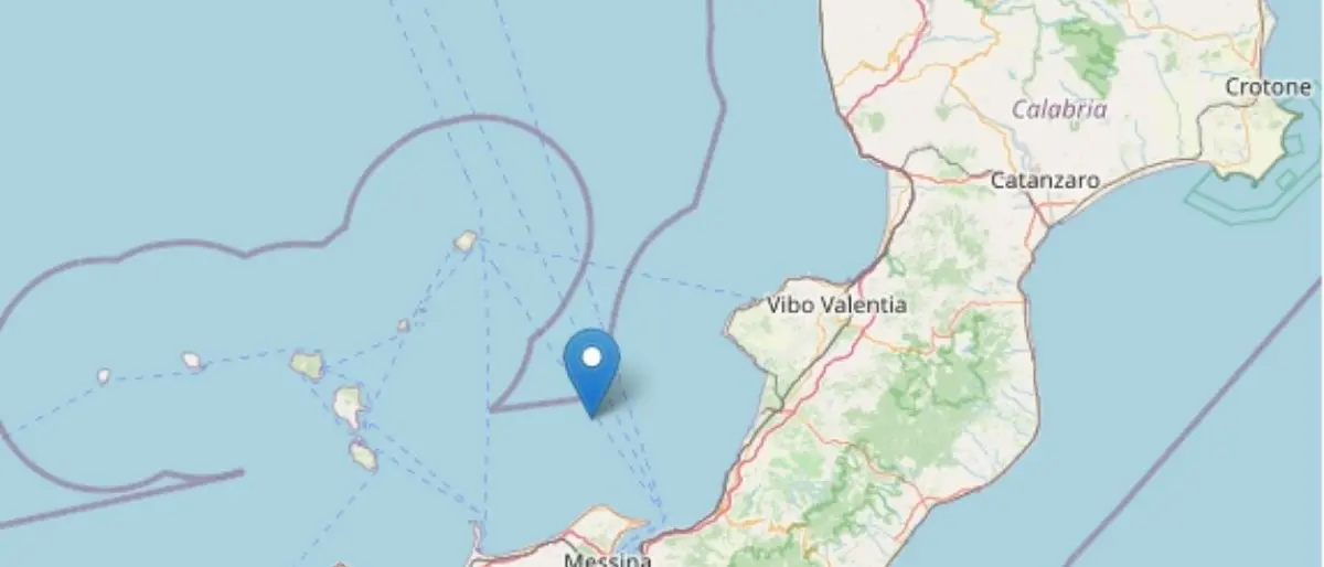 Terremoto di magnitudo 3.2 nel mar Tirreno tra Calabria e Isole Eolie