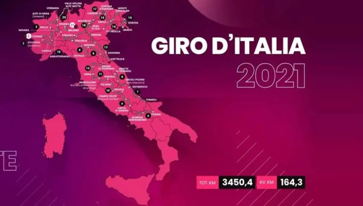 Presentata l'edizione 2021 del (mezzo) Giro d'Italia: Sud dimenticato dalla corsa rosa