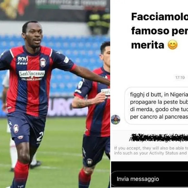 Crotone Calcio, insulti choc all'attaccante Simy: «Godo se tuo figlio muore»