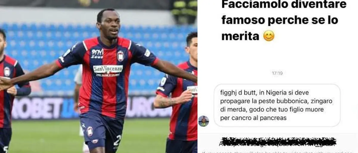Crotone Calcio, insulti choc all'attaccante Simy: «Godo se tuo figlio muore»