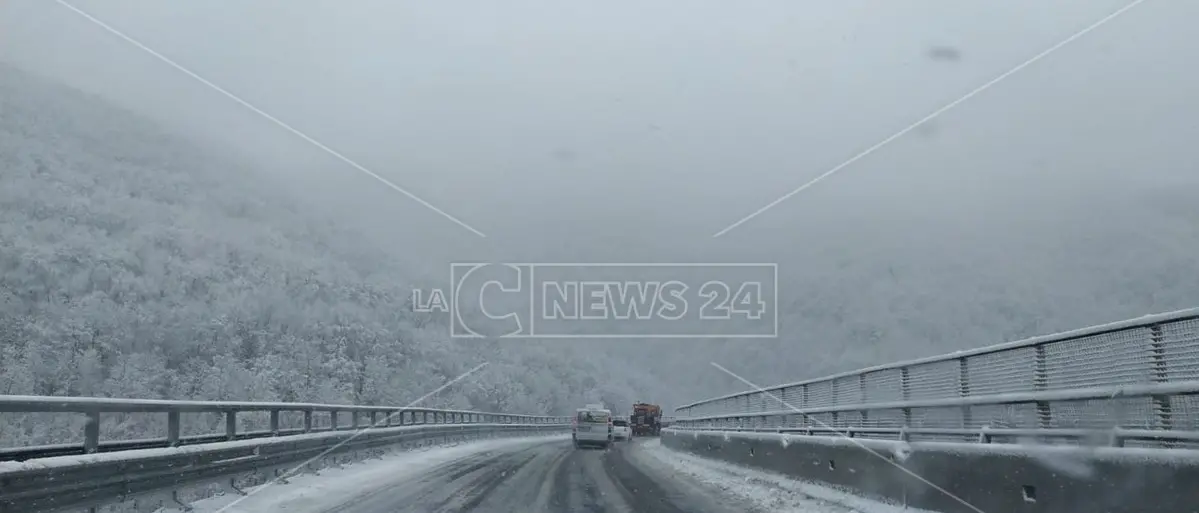 Neve di primavera in Sila: fiocchi abbondanti a Camigliatello e Lorica