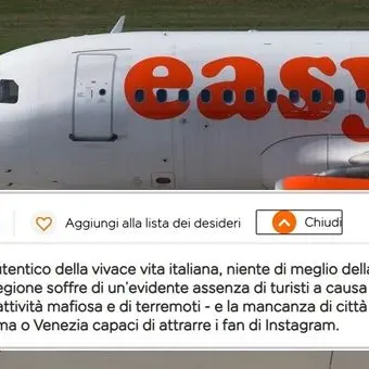 “Calabria senza turisti per mafia e terremoti”. La folle descrizione sul sito di EasyJet