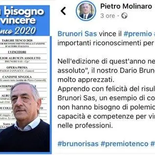 Il consigliere della Lega “rivendica” la vittoria di Brunori: il web insorge