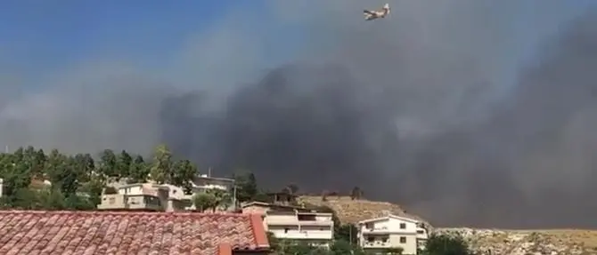 Vasto incendio nel Reggino, le fiamme lambiscono l'abitato: evacuate alcune case