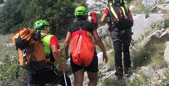 Civita, escursionista bloccata in parete salvata dal Soccorso Alpino