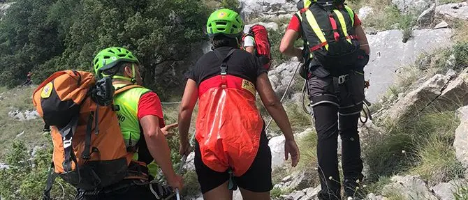 Civita, escursionista bloccata in parete salvata dal Soccorso Alpino