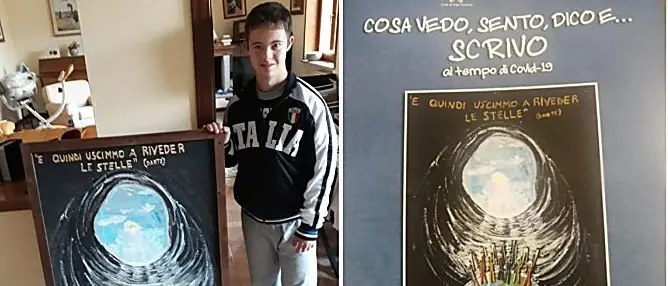 La luce oltre il tunnel del Covid, l'opera di Lorenzo diventa la copertina di un libro