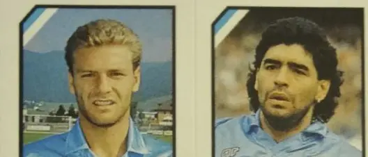 Luca Altomare nell’album Panini al fianco di Maradona: «Il migliore di sempre»
