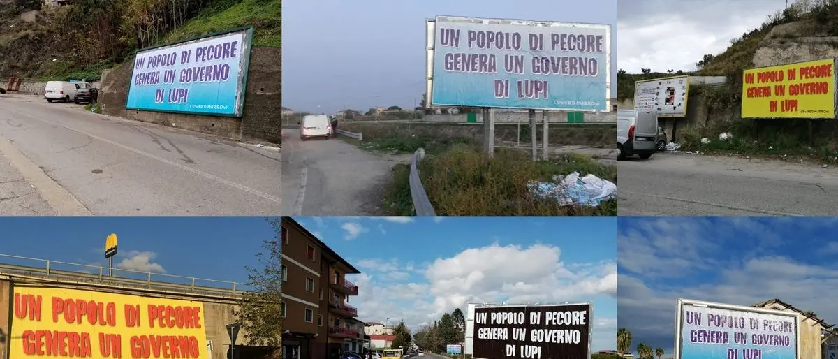 “Popolo di pecore genera un governo di lupi”, misteriosa campagna pubblicitaria a Catanzaro