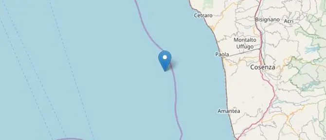Forte scossa di terremoto al largo della costa tirrenica cosentina