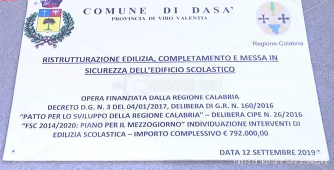 Scuole sicure, dal Vibonese arriva il modello vincente di Dasà