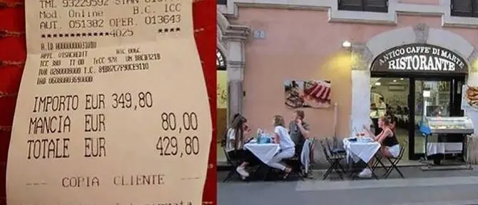 Scontrino da 430 euro per due piatti di spaghetti: bufera su ristorante romano