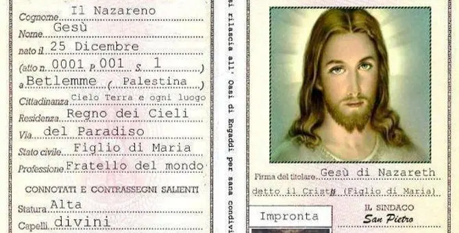 Radio Maria posta la carta d’identità di Gesù: scoppia la polemica sul web