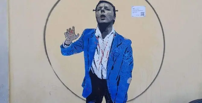 Renzi come uno zombie, a Firenze il murales di “Italia morta vivente”